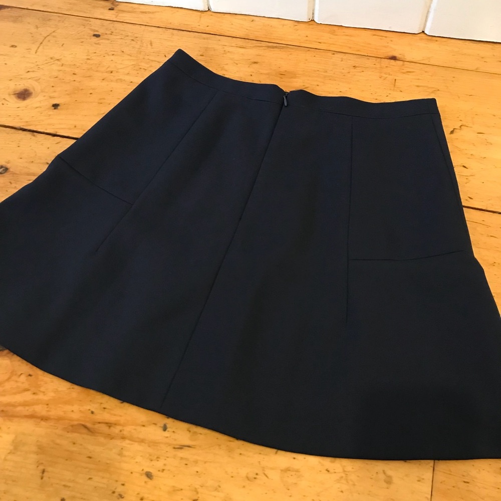 J.Crew Fluted Skirt in Double Crepe- Navy